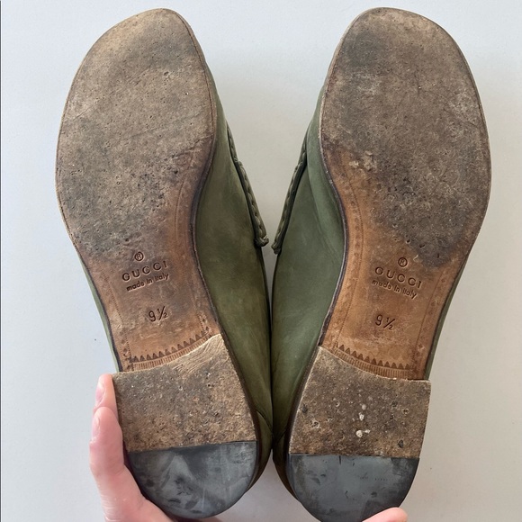 Gucci 1953 Khaki Green Nubuck Loafers - 9.5 - Picture 4 of 4